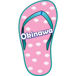 Okinawa   Pink Shell Print Flip Flop Sticker
