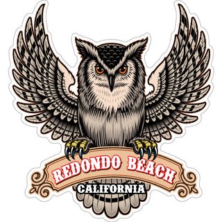 Redondo Beach  California   Owl Spreads Wings Sticker