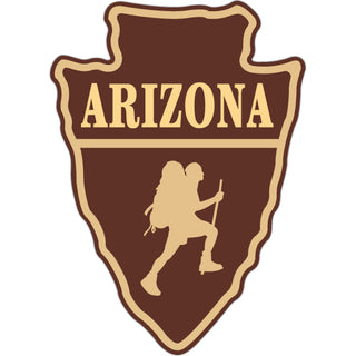 Arizona Arrowhead With Hiker Silhouette Sticker