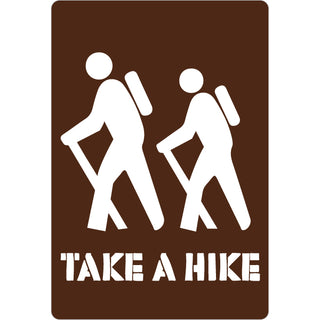 Novelty   Brown Hiker Sign Sticker
