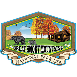 Great Smoky Mountains   Cabin In The Mountains Sticker