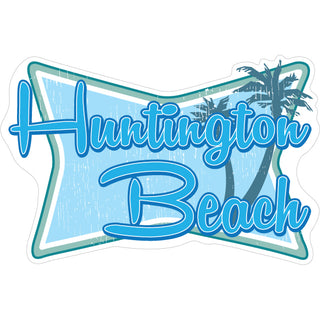 Huntington Beach Squeezed Retro Rectangle Sticker
