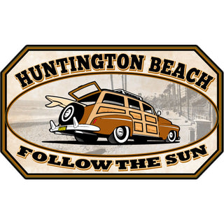 Huntington Beach   Woody Follow the Sun Sticker