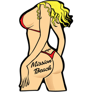 Mission Beach   Red Bikini Backside Sticker