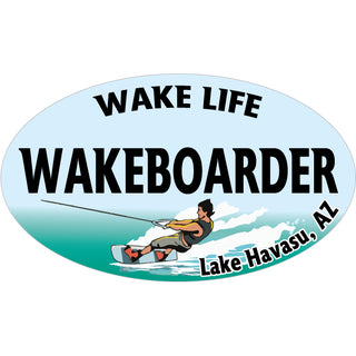 Lake Havasu  Az   Wake Life Wakeboarder Oval Sticker