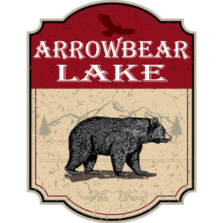 ARROWBEAR LAKE RED BEAR SIGN Sticker