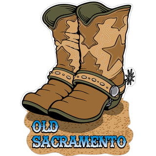 OK4 Old Sacramento CA Cowboy Boots Sticker