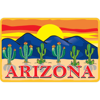 Arizona   6 Cactus Mountain Sunset Sticker