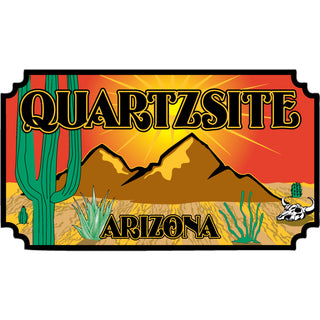 Quartzsite  Arizona   Mountain Cactus Scene Sticker
