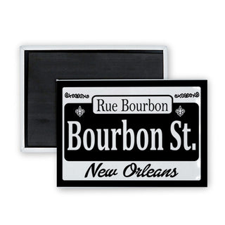 Bourbon Street   Street Sign Rectangle Badge Magnet