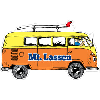 Mt. Lassen   Bus Side View Surfboard Sticker