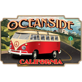 Oceanside  California Vintage Bus Sticker
