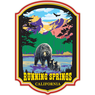 rUNNING sPRINGS Bear Family Sticker