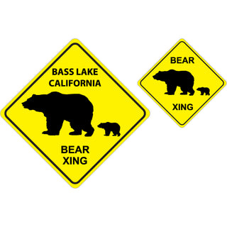 Bass Lake  California   Bear Crossing Sign Sticker