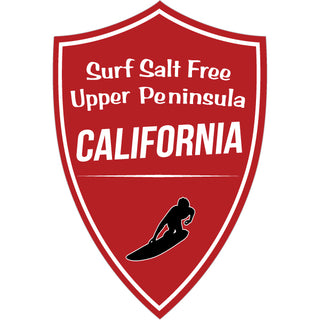 California Red Vertical Shield with Surfer Sticker