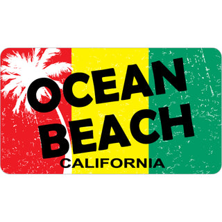 Ocean Beach CA Rasta Flag Sticker