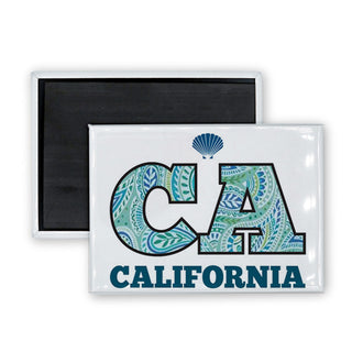 California CA Paisley Euro White v2 Rectangle Badge Magnet