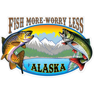 Alaska Fish More Worry Less Sticker
