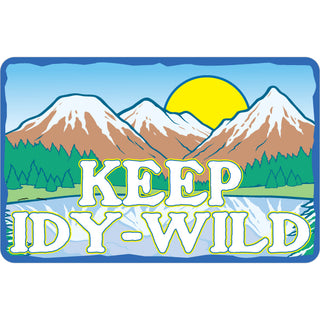 Keep Idy Wild   Mountain Winter Skyline Sticker