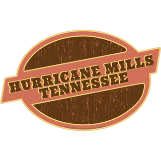 Orange & Wood Slant Oval Sticker