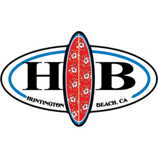 Huntington Beach  CA   Surfboard Split Oval Sticker
