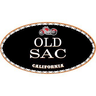 Old SAC Black and Orange Bike Chain Oval Sticker