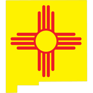 New Mexico   Yellow State Shape & Red Zia Sticker
