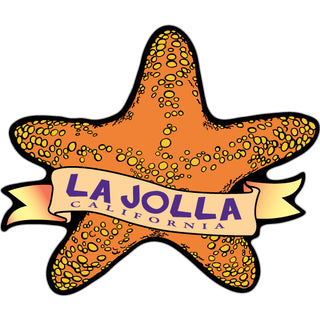 La Jolla  California   Starfish with Banner Sticker