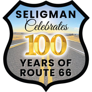 Seligman Celebrates 100 Years of Route 66 Shield Logo Sticker