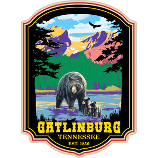 Gatlinburg  TN   Bear Family In Mountain Steam Sticker