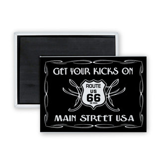 Route 66   Get Your Kicks Rectangle Badge Magnet