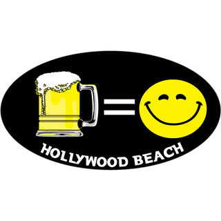 OK3 Hollywood Beach FL Beer = Happy Face Sticker