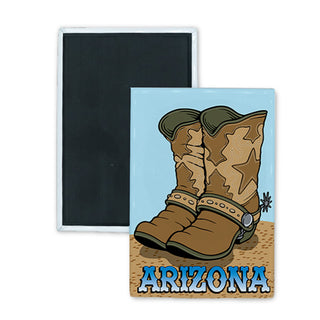 Arizona   Cowboy Boots Rectangle Badge Magnet