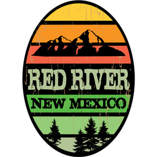 Red River  New Mexico   Mountain Wide Vertical Oval Stripes Sticker