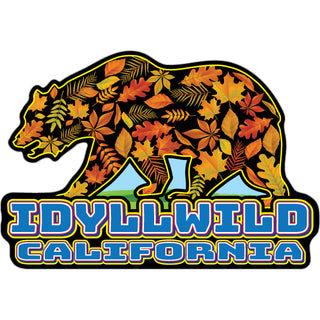 Idyllwild Walking Bear Fall Leaves Sticker