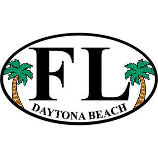 OK4 Daytona Beach  FL Euro w Palm Trees Sticker