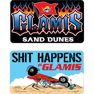 Glamis   2 UP Pirate Flag and Shit Happens Crash Sticker