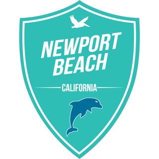 OK4 Newport Beach Teal Shield with Dolphin (41815) Sticker