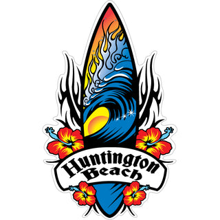 Huntington Beach   Tribal Surfboard Sticker