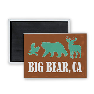 Big Bear Green Animal Silhouettes Rectangle Badge Magnet
