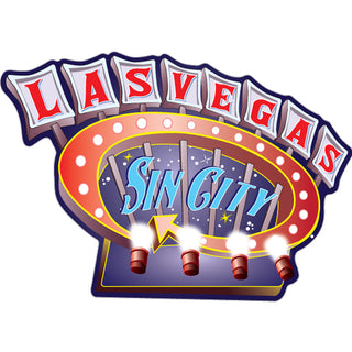 Las Vegas   Retro Sign With Lights Sticker