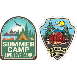 Novelty   Summer Camp and I'd rather be camping Sticker