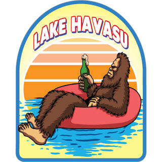 Lake Havasu   Big Foot Inner Tube Drinking Sticker