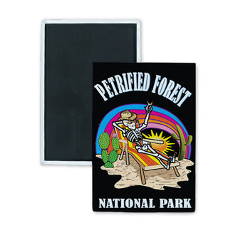 Petrified Forest National Park   Skeleton Relaxing Rectangle Badge Magnet