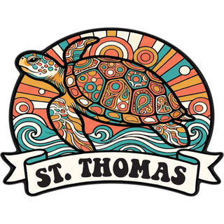 ST THOMAS MANDALA TURTLE Sticker