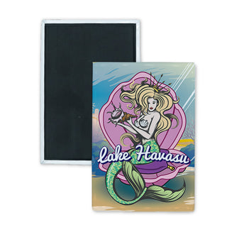Lake Havasu Mermaid in Shell Rectangle Badge Magnet
