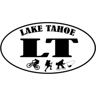 OK4 Lake Tahoe LT Euro with Summer Icons Biker Hiker Fisher Sticker