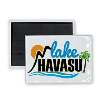 Lake Havasu Sun Palm Waves Rectangle Badge Magnet