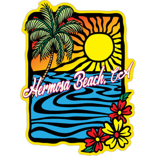 Hermosa Beach Abstract Sunset Sticker
