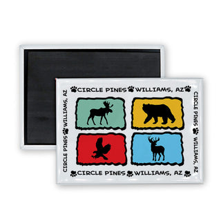 Circle Pines   Williams  AZ 4UP Mountain Animals Rectangle Badge Magnet